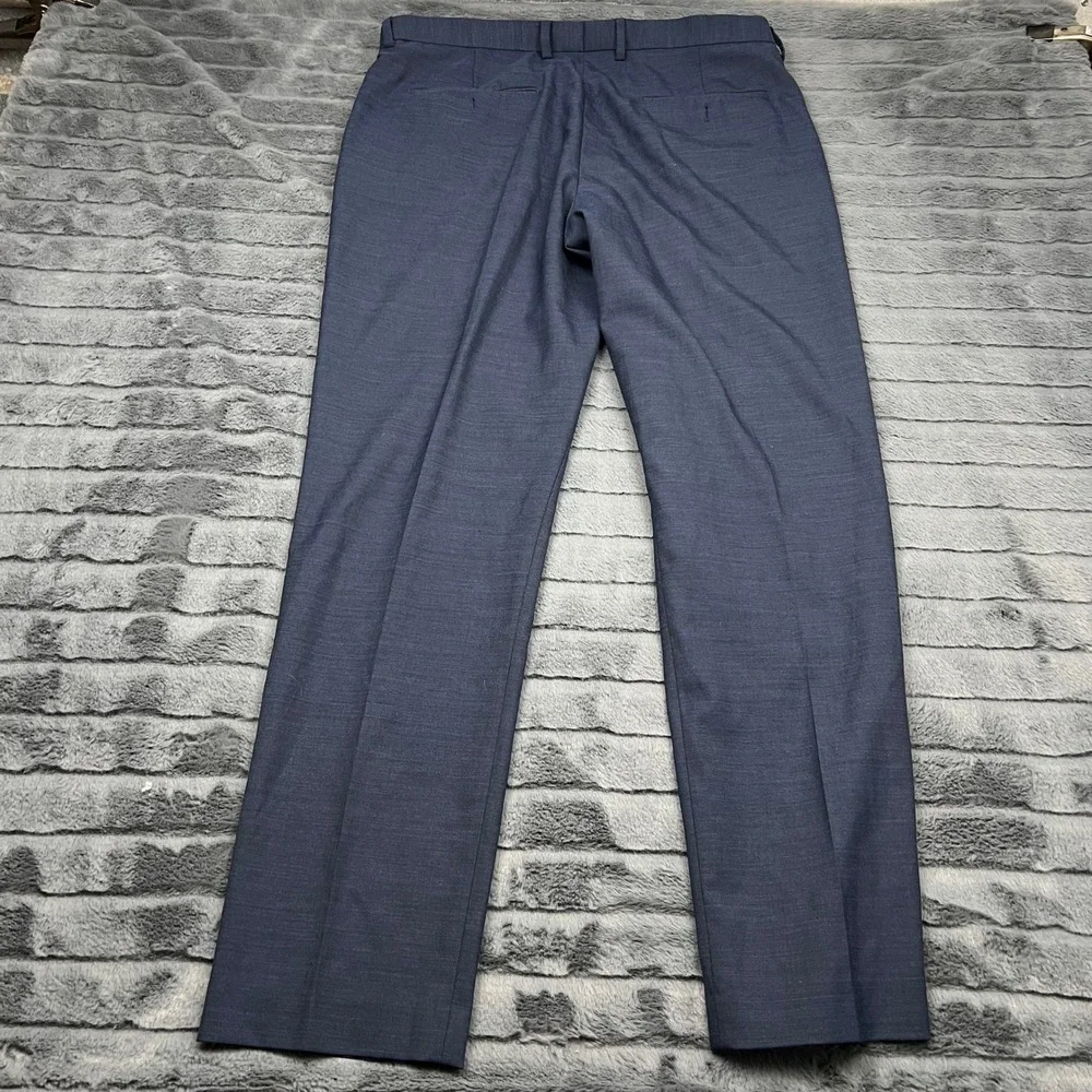 J.Crew Ludlow Slim Fit Suit Pants Navy Blue Wool Blend W35 L32 Mens Trousers